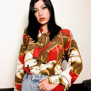 70s Harness Print Button Down 🐎